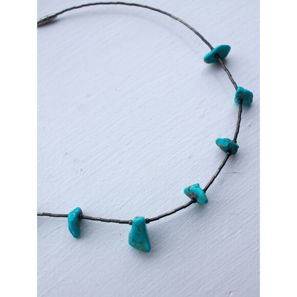 Vintage Southwestern Turquoise Nugget Necklace - Picture 1 of 8